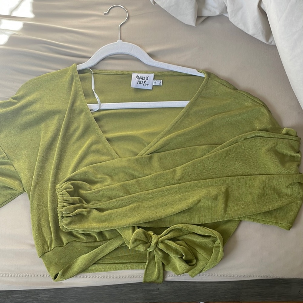 Princess Polly Green tie top